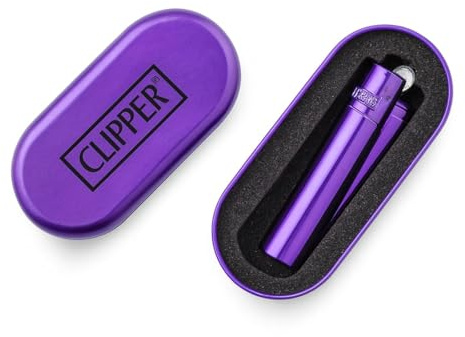 Weedness 1 x Encendedor Clipper Edición Especial Lluvia Púrpura - Clipper Gas Limitado Bong Pipas Pipa Desechable
