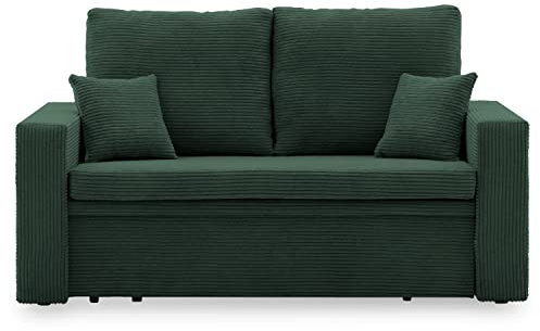 Sofa Aikido I 150x85 - mit schlaffunktion - Farben zur Auswahl - modernen Sofa - mit Bettkasten - Moderner Cordstoff - Stoff POSO (POSO 014)