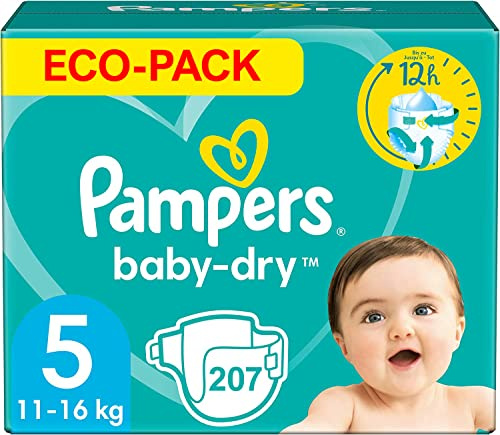 PAMPERS BABY DRY TAILLE 5 207 COUCHES ECO PACK