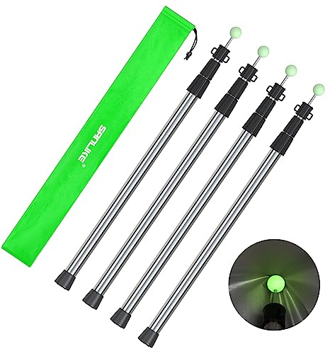 SANLIKE Telescoping Tent Tarp Pole Adjustable Camping Poles, 33-86.6 Upgrade Thicked Stainless Steel Camping Poles for Backpacking Hiking Awning Sun Sails Outdoor Sports, Set of 4