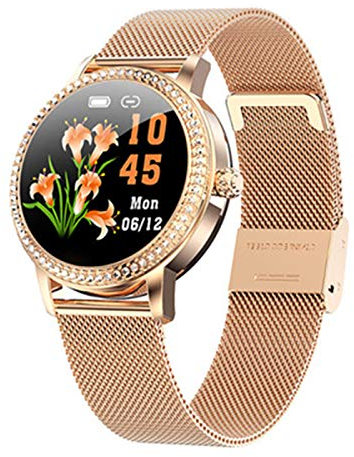 QESTO GDS Smart Watch Waterproof Tempered Glass Activity Fitness Tracker Heart Rate Monitor Men's And Women's Smart Watches(D)