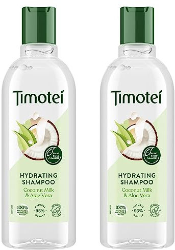 Timotei Shampoo, Conditioner or Mask Silicon-Free Made from Natural Herbal Ingredients and Plant Based Detanglers Suitable for All Types of Hair 300ml, 2 Pack (Hydrating Shampoo)