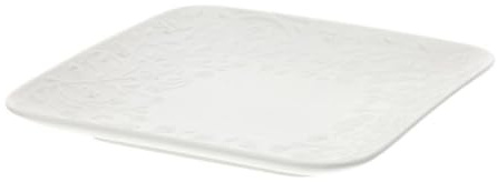 Hervit Piattino Quadrato svuotatasche in Porcellana Bianca Romance 21x21 cm