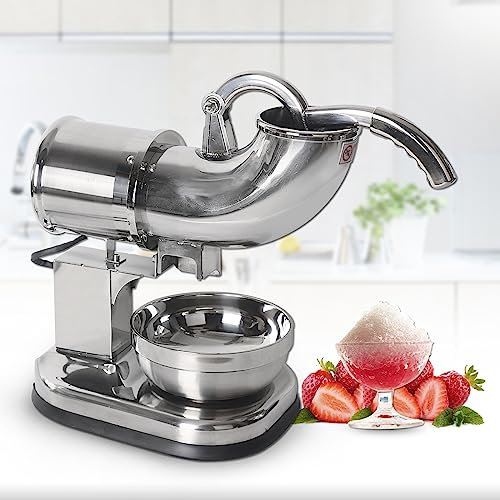 Tritaghiaccio elettrico, lama da barba in acciaio legato 420 di grado commerciale, 1400 giri/min, 396 kgs/h, struttura in acciaio inox, per uso domestico e commerciale