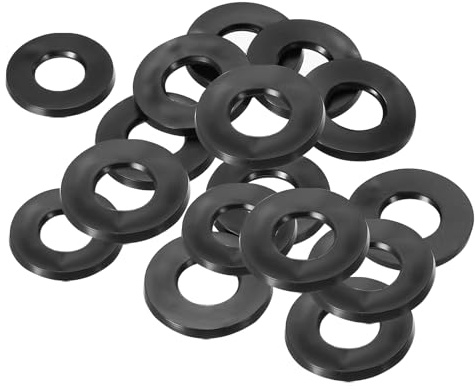 PATIKIL Arandela Plana de Goma M12, Paquete de 16 Unidades 12mm ID 24mm OD 3mm de Grosor Junta Espaciadora de Sellado para Grifo Tubería Manguera de Agua Perno de Fijación, Negro