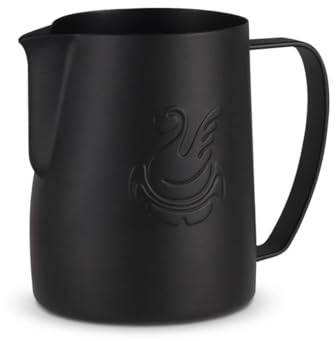 Milk Frothing Pitcher 480ml - Espresso Steaming Pitcher Steel Milk Frothing Pitcher Cappuccino Latte Art Coffee Machine Accessories Milk Jug Milk Frother Cup (Matte Black)