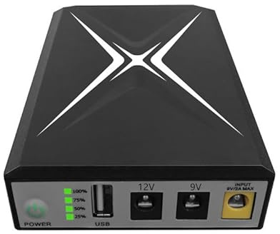 Mini UPS Wechselrichter, Mini Backup-Batterie, USV, 10400 mAh, Stromversorgung ohne Unterbrechung, Eingang DC 9 V, USB-Ausgang 5 V, 2 A, DC9 V 2 A, 12 V 2 A, für Router, Modem, Sicherheitskamera