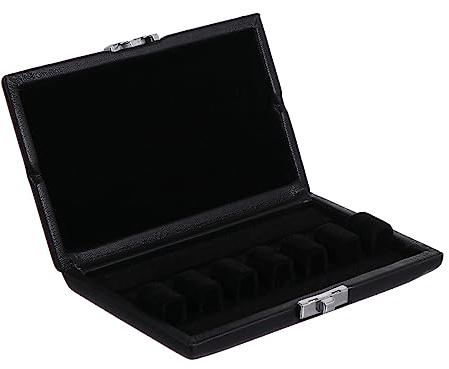 Fagottrohrkasten mit 6 Slots aus Pu Leder in Schwarz | Fagottrohre, Ergonomische Form, Leicht zu Öffnen und Tragen, Kompakte Aufbewahrungslösung