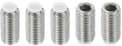 PATIKIL M8x20mm Vis Sans Tête Nylon, 5Pcs en Acier Inoxydable 304 Boulon Tête Hexagonale Métrique Six Pans Creux, Antidérapant, Entraînement Hexagonal Interne