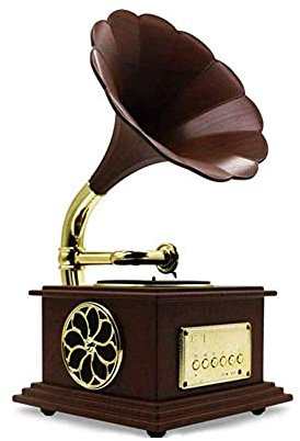 JFNHUTL Carillon con Giradischi Bluetooth 4.2, Altoparlante Stereo dinamico, Mini Cavo in Metallo Stile retrò, Decorazione per casa, Ufficio, Club, Bar, intrattenimento, decoraz