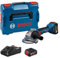 Bosch Professional 18V System Cordless Angle Grinder GWS 18V-8 (Disc Diameter 115mm, incl. 2X GBA 4.0Ah Batteries, GAL 18V-40 Charger, L-BOXX)