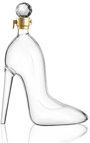 Hohota 375ml 700ml Scarpe con tacco alto a forma di decanter for whisky in vetro cristallo Rum Vodka Bottiglia di vino Dispenser di liquore Strumenti bar(700ML)