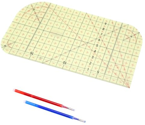 APOMOONS Bygellinjal värmebeständig skräddarlinjal sömnad tillbehör skräddarbehov varm linjal skräddarhantverk med 2 st syspetsar stift hot ironing reuler för strykning, hantverk, mässor,