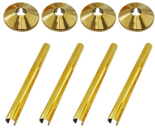 Cubierta Decorativa De Oro De 4 Piezas, Tubo Largo De 4 Piezas, Creatoria Y Duradera, Cubierta De Tubo De Radiador, Accesorios De Radiador Sencillos Y Hermosos Chapados En Cromo.