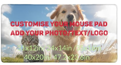 Tapis Souris personnalisé Bord brodé Logo/Photo/Texte | Tapis souris polyester lisse personnalisé, base caoutchouc antidérapant, plusieurs tailles bureau