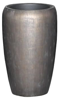 Moderne & Hochwertige Pflanzvase / Pflanzkübel – Fiberglas - Mit Einsatz – Indoor & Outdoor – Wetterbeständig & Frostsicher – Blumenkübel / Pflanzgefäß / Vase / Kübel (Graphit, Höhe: 50cm)