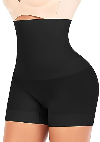 YARRCO Short Gainant Femme Ventre Plat Invisible Culotte Gainante Amincissante Panty Gainant sans Couture Culottes Sculptantes Taille Haute Shorty Minceur Shapewear (#02 Noir,XXL)
