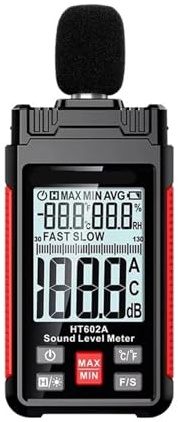 AYJYZHIAG Uso para casa, Vecino Ruidoso, fábrica Medidor de Nivel de Sonido Digital Medidor DB portátil Medidor de Nivel Decibelimetro 30-130dB Decibel Medidor de Ruido portátil(HT602A)