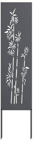 vidaXL Garten Sichtschutz-Leinwand Floral Anthrazit 32 x 140 cm, Garten und Terrasse, Rechteckig, Moderner Sichtschutz, Dekorative Einlagen, Außenscreen, Patio Akzent, Funktionale Trennwand
