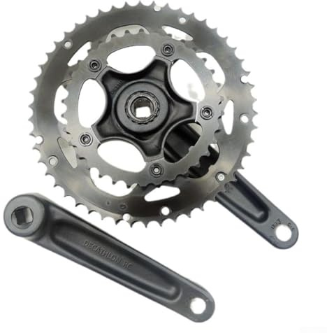Zilimontt Doppel-Kettenblatt-Kurbelgarnitur, 50/34T, 170 mm, Vierkantkegel, AL6061, Legierung, Rennrad für Fahrrad-Kettensatz, kompatibel mit 9/10/11-Gang, für BCD 130 mm, vollständig bearbeitet für