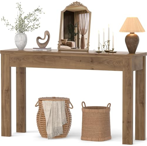 Armocity Console Table, 47 Farmhouse Wood Entryway Table, Sofa Tables Narrow Long Behind Couch, Entry Table for Entrance, Hallway, Living Room, Brown Oak