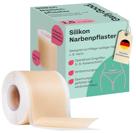 Daily Good Silikon Narbenpflaster - 4cm x1.5m - Premium Qualität zur Pflege – Kaiserschnitt, OP, Gesicht und Körper Silikonpflaster - Alternative zu Narbensalbe (1er Pack)