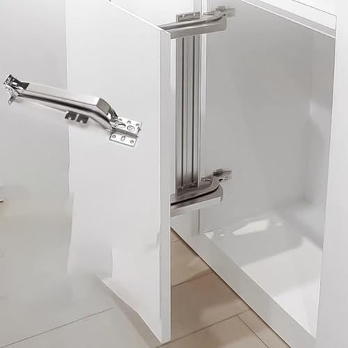 Eawfgtuw Charnière de porte coulissante pliante en acier laminé à froid avec rail d'amortissement silencieux pour armoire, cuisine, busgate - Design peu encombrant - Installation facile - Argenté