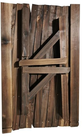 Enrejado de Jardín – Celosía Extensible de 48x30cm, Marco de Madera de Abeto Chino, Panel Exterior Hecho a Mano con Acabado Carbonizado | Soporte Natural para Plantas para Espacios de Cultivo en