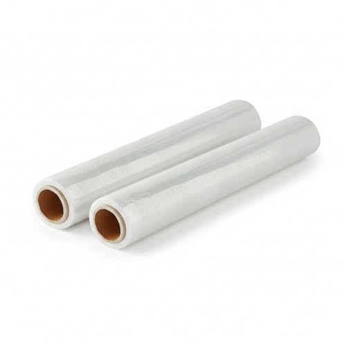 Pack and Move - Lot 2 Films Étirables - 0,45 x 100 m - Protection, Emballage, Déménagement - Anti rayures - Anti frottements - Imperméable