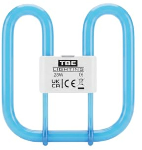 TBE LIGHTING 28W 2D Lampada UV Anti-Droga – Lampada Fluorescente Compatta DD a 4 Pin GR10q, Illuminazione di Sicurezza Blu Anti-Droga, Sostituzione per Luci da Cassa nelle Aree Pubbliche