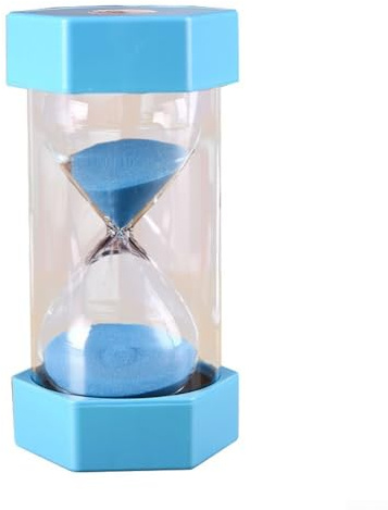 Besttoolifes Reloj de arena de reloj de arena de 5 minutos, plástico irrompible y reloj decorativo de vidrio para niños, estudio, cocina, decoración de escritorio de oficina, juego colorido (azul 5