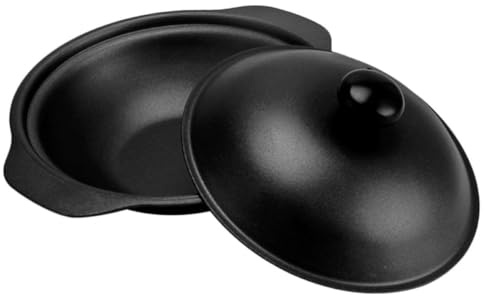 SOESFOUFU Cacerola de Hierro Fundido Olla Antiadherente Segura para Cocina y Estofados Doble Asa Adecuado para Preparar Guisos Caseros y Sopas