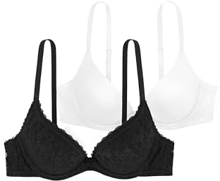 Dorina Dam Sonia push-up BH (2-pack), Flerfärgad (svart/vit V00), 75B
