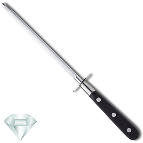 Sabatier Professional Sharpening Honing Steel - High Chrome Steel, Full Tang, Triple Rivet, Easy Grip Handle. Keeping Kitchen & Commercial Knives Conditioned. Sharper, Longer. by Taylors Eye Witness