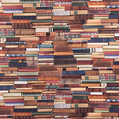 B&B Dekostoff Halbpanama Digitaldruck Bücher Books 140cm