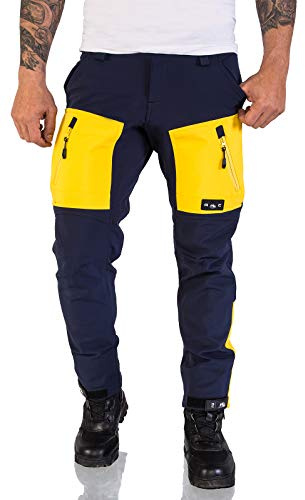 Rock Creek Softshell-byxor för män, cargobyxor, utomhusbyxor H-196, Mörkblå, M
