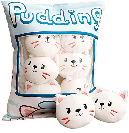 Nettes Snack-Kissen-Plüschtier-Spielzeug-Pudding-dekorative entfernbare Kitty-Katzen-Puppen-kreative Spielzeug-Geschenke für Kinder