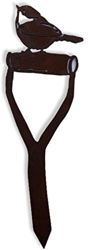 Rusty Metal Robin On A Spade Garden Decoration, Gardening Gift, Bird Lover, Feature, Pot Ornament, Unique Present, Display, Art