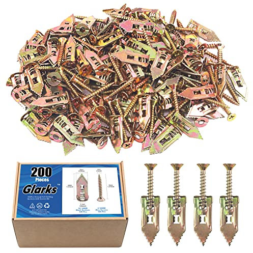 Glarks - 100 tasselli autoforanti per cartongesso con viti, in acciaio al carbonio, viti di ancoraggio a parete con kit di viti, senza fori o fori nella parete