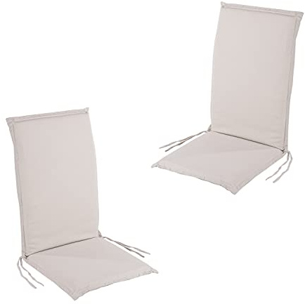 Pack 2 Cojines para sillón de jardín reclinable Olefin Crudo, Medidas 109x45x4 cm, Desenfundable, Funda de cojín con Relleno para sillas de terraza, Cojines Silla de Comedor jardín