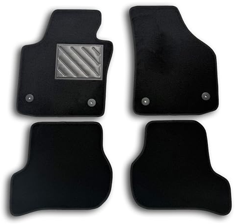 Fußmatten Seat Leon II 2005-2012, passgenau, verstärkter Gummi-Fersenschutz und Befestigungsknöpfe