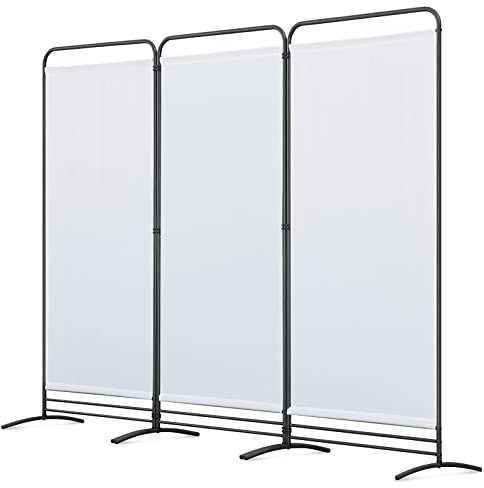 Angel Living Paravent 3 paneler rumsavdelare skyddande skärmar vikbara skärmar rumsavskiljare trädgård, avskildhet, utomhusskärmar (vit)