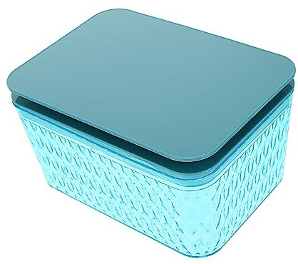 Cabilock Feuchttuchbox Kunststoff Mit Deckel Tragbare Aufbewahrungsbox Für Zuhause Auto Büro Multifunktional Groß Kristallblau