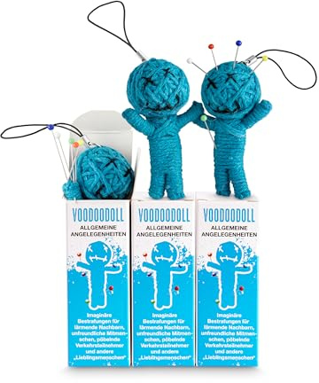 Voodoo Puppe Allgemeine Angelegenheiten 3er-Pack Voodoo Doll to go Voodoo-Doll imaginäre Strafen für unfreundliche Menschen und andere Lieblingsmenschen Geschenk im Karton 5 x PRYM Stecknadel