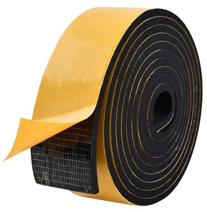 Schaumstoffband Neoprenschaum Moosgummi Selbstklebend,50mmx6mmx5M | Schaumstoffband Dichtungsband Anti-Vibration,Kollision,Schalldämmung,stoßfeste Isolierung für Auto,Möbelschutz,Tür
