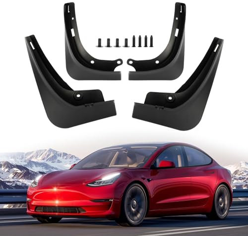PSLER for Tesla Model 3 2016-2023 Mud Flaps Splash Guards mudguard No Drilling Required Car for Tesla Model Model 3 Accessories(Pack of 4)