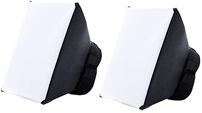 2 Stück Universeller Blitzdiffusor Softbox für DSLR Blitze Schwarz | Faltbar, Kunststoff Ausführung, Universelle Schnittstelle, Kompaktes Zubehör für Externe Kamerablitze