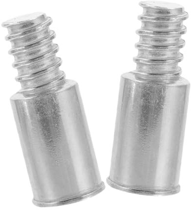 minkissy 2pcs Aluminum Alloy Threaded Headgear Broom Extension Pole Connector Rods Home Office Use