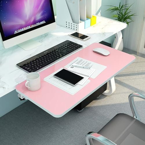 Schreibtischverlängerung aus Holz, 55/65/75 x 25 cm, ergonomische Tastaturablage für Zuhause und Büro, Erweiterung für zusätzlichen Platz, Klappplatte für Computer-Tastaturständer, Computer-