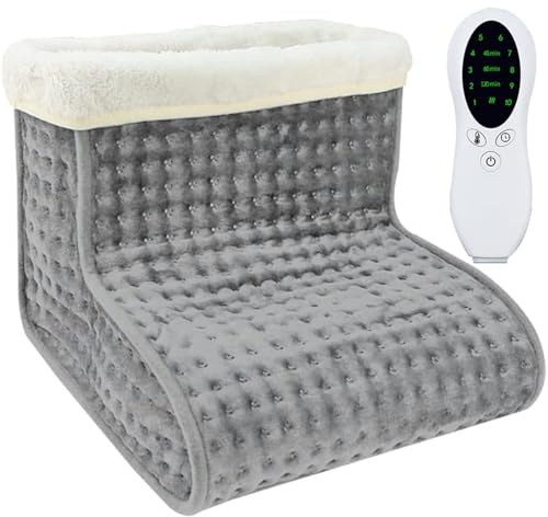 Xrten Electric Foot Warmer, Fast heating Pad For Cold Feet, Machine Washable Heated Foot Mat For Women And Men(Grey)